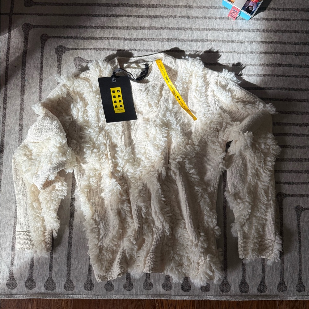 Authentic Moncler Genius Girocollo Tricot Cream Oversized Sweater Size M Womens